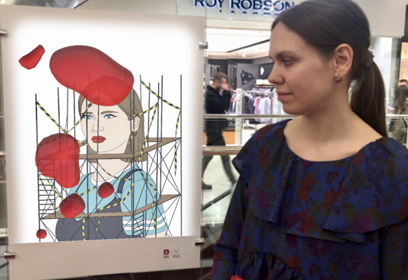 Иллюстраторка Налия Стешенко на арт-выставке 12 місячних