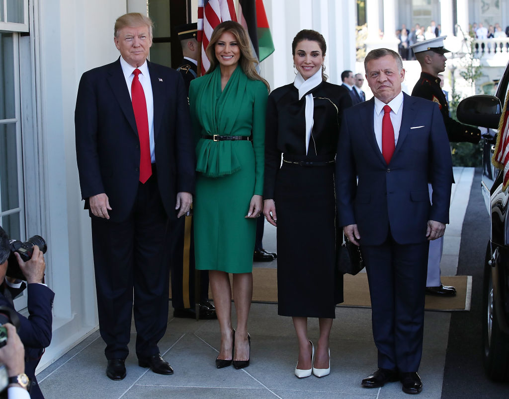 Дональд Трамп, Меланія Трамп, Королева Ранія і її чоловік