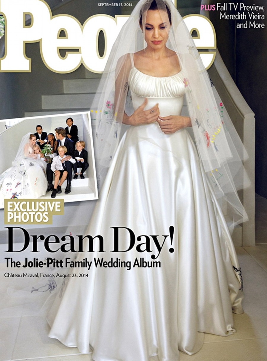 Анджелина Джоли в свадебном платье