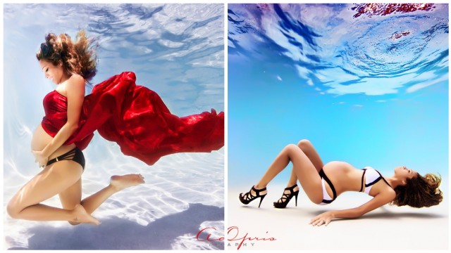 Беременная фотосессия под водой 