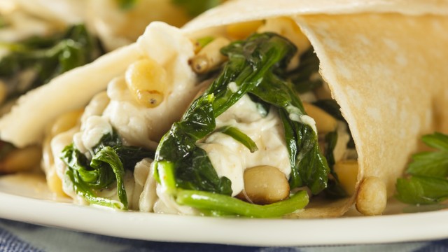 блины с сыром и зеленью