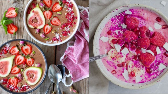 Вкусный смузи в тарелке