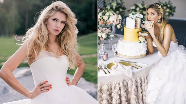 Співачка Віра Брежнєва в весільній сукні