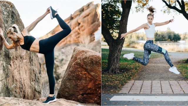 Спортивна дівчина тренується