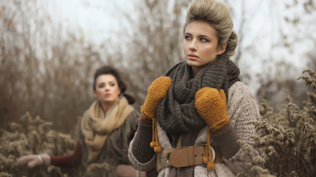 женщина осень