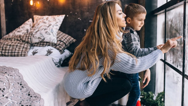 новый год мама с сыном