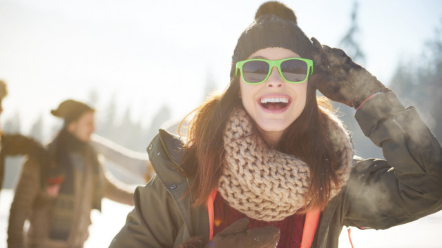 женщина зима