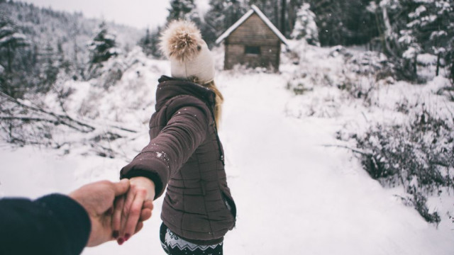 женщина зима