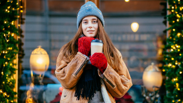 женщина зима