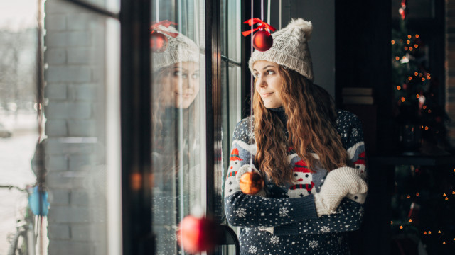 женщина зима