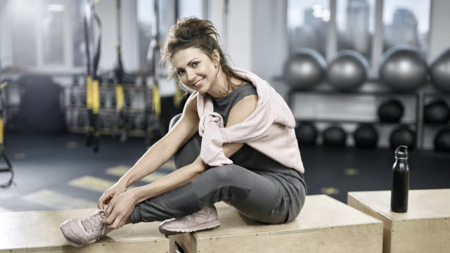 девушка после тренировки