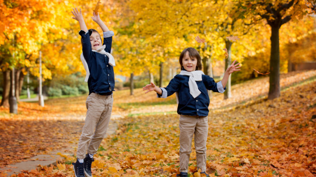 дети осень листья