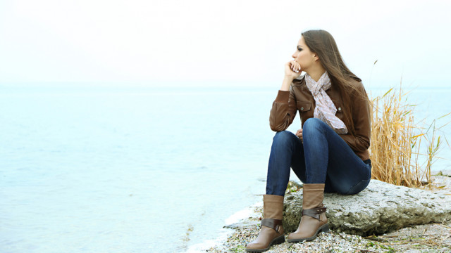 женщина осень