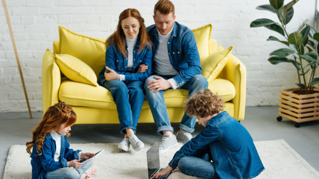 родители и дети рыжие