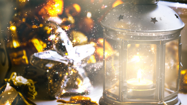 новогодний фонарик свеча